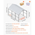 Heavy Duty Metal Carport, 10' x 15' Outdoor Carport with Galvanized Steel Frame & Roof, Car Tent Garage Shade with Removable Sidewalls, Multi-Use Car Shelter for Pickup, Boat, Car & Tractors