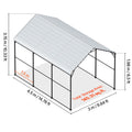 Heavy Duty Metal Carport, 10' x 15' Outdoor Carport with Galvanized Steel Frame & Roof, Car Tent Garage Shade with Removable Sidewalls, Multi-Use Car Shelter for Pickup, Boat, Car & Tractors