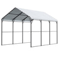 Heavy Duty Metal Carport, 10' x 15' Outdoor Carport with Galvanized Steel Frame & Roof, Car Tent Garage Shade with Removable Sidewalls, Multi-Use Car Shelter for Pickup, Boat, Car & Tractors