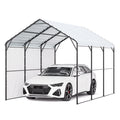 Heavy Duty Metal Carport, 10' x 15' Outdoor Carport with Galvanized Steel Frame & Roof, Car Tent Garage Shade with Removable Sidewalls, Multi-Use Car Shelter for Pickup, Boat, Car & Tractors