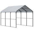 Heavy Duty Metal Carport, 10' x 15' Outdoor Carport with Galvanized Steel Frame & Roof, Car Tent Garage Shade with Removable Sidewalls, Multi-Use Car Shelter for Pickup, Boat, Car & Tractors