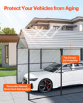 Metal Carport 10x15ft Galvanized Steel Frame Car Garage Tent