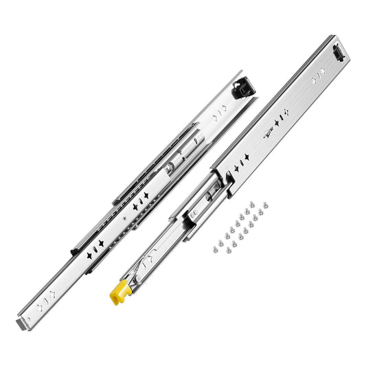 1 Pair Full Extension Drawer Slides 16 18 20 24 30 35 38 59 32 36 40 48 60 in, 250 lbs Load Capacity Locking Drawer Slides, Ball Bearing with Lock Side Mount Drawer Slide Rail
