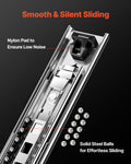 1 Pair 16-60in Soft-Close Drawer Slides Ball Bearing Full Extension