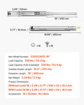 1 Pair 16-60in Soft-Close Drawer Slides Ball Bearing Full Extension