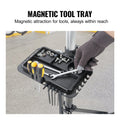 Bike Repair Stand, 66 lbs Heavy-duty Aluminum Bicycle Repair Stand, Adjustable Height Bike Maintenance Workstand with Magnetic Tool Tray Telescopic Arm, Foldable Bike Work Stand for Home, Shops