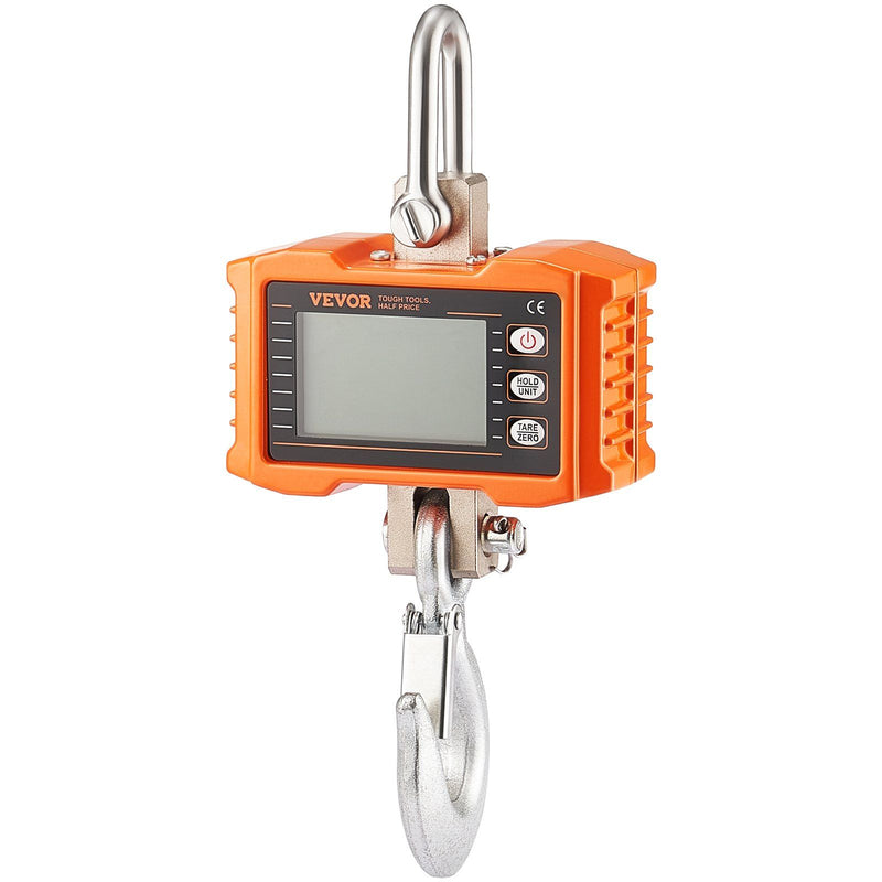 Digital Crane Scale 1000kg 2200lbs Hanging Industrial Orange