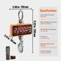 Digital Crane Scale 1000kg Orange LED Remote Control
