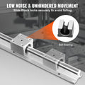Linear Guide Rail Set, SBR16 1000mm, 2 PCS 39.4 in/1000 mm SBR16 Guide Rails and 4 PCS SBR16UU Slide Blocks, Linear Rails and Bearings Kit for Automated Machines DIY Project CNC Router Machines