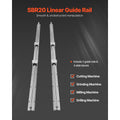 Linear Guide Rail Set, SBR20 1500mm, 2 PCS 59 in/1500 mm SBR20 Guide Rails and 4 PCS SBR20UU Slide Blocks, Linear Rails and Bearings Kit for Automated Machines DIY Project CNC Router Machines