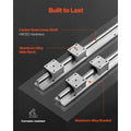 Linear Guide Rail Set, SBR20 1500mm, 2 PCS 59 in/1500 mm SBR20 Guide Rails and 4 PCS SBR20UU Slide Blocks, Linear Rails and Bearings Kit for Automated Machines DIY Project CNC Router Machines
