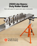 Heavy Duty Roller Stand 1136kg Load Folding Adjustable Height 27.6-52