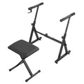 Piano Keyboard Stand Bench Set Z Style 250lbs Capacity 54-88 Key
