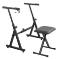 Piano Keyboard Stand Bench Set Z Style 250lbs Capacity 54-88 Key