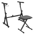 Piano Keyboard Stand Bench Set Z Style 250lbs Capacity 54-88 Key