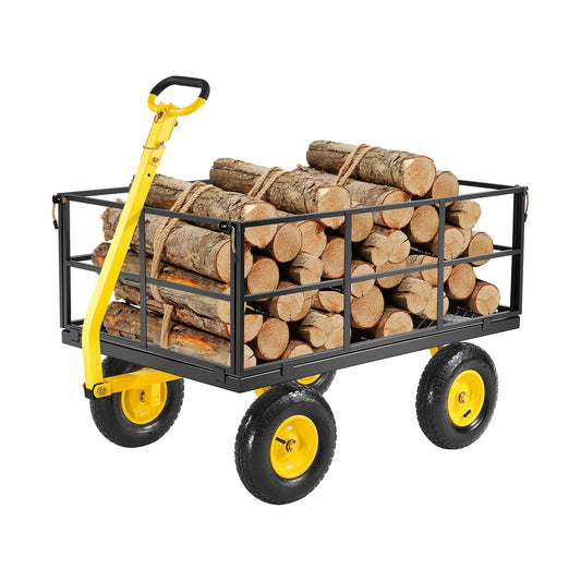 Garden Cart 1400lb Steel Heavy Duty Wagon 13" All Terrain Tires