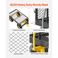 500 Lbs Steel Garden Cart, Heavy Duty Garden Wagon Cart Pullable on Wheels, Metal Yard Utility Wagon Carts with 10