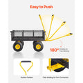500 Lbs Steel Garden Cart, Heavy Duty Garden Wagon Cart Pullable on Wheels, Metal Yard Utility Wagon Carts with 10