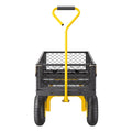 500 Lbs Steel Garden Cart, Heavy Duty Garden Wagon Cart Pullable on Wheels, Metal Yard Utility Wagon Carts with 10