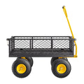 500 Lbs Steel Garden Cart, Heavy Duty Garden Wagon Cart Pullable on Wheels, Metal Yard Utility Wagon Carts with 10