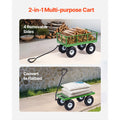 680 Lbs Steel Garden Cart on Wheels, Heavy Duty Garden Wagon Cart Pullable, Metal Outdoor Utility Yard Wagon Carts with 10