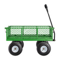 680 Lbs Steel Garden Cart on Wheels, Heavy Duty Garden Wagon Cart Pullable, Metal Outdoor Utility Yard Wagon Carts with 10