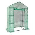 Greenhouse 4.6x2.4x6.7ft Walk-in Steel Frame PE Cover Shelves