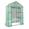Greenhouse 4.6x2.4x6.7ft Walk-in Steel Frame PE Cover Shelves