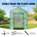 Greenhouse 4.6x2.4x6.7ft Walk-in Steel Frame PE Cover Shelves