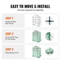 Greenhouse 4.6x2.4x6.7ft Walk-in Steel Frame PE Cover Shelves