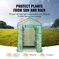 Greenhouse 4.6x2.4x6.7ft Walk-in Steel Frame PE Cover Shelves