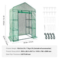 Greenhouse 4.6x2.4x6.7ft Walk-in Steel Frame PE Cover Shelves