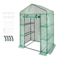 Greenhouse 4.6x2.4x6.7ft Walk-in Steel Frame PE Cover Shelves