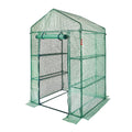Greenhouse 4.6x2.4x6.7ft Walk-in Steel Frame PE Cover Shelves