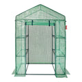Greenhouse 4.6x2.4x6.7ft Walk-in Steel Frame PE Cover Shelves