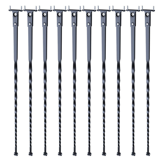 Staircase Metal Balusters 44" 10 Pack Galvanized Steel Spindles Satin Black