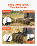 VEVOR 106.7cm Tow Behind Landscape Rake 3-Point Fit Category 1 ATV