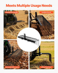 150cm Tow Behind Landscape Rake 3 Point Hitch 26 Spring Steel Tines