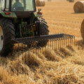 150cm Tow Behind Landscape Rake 3 Point Hitch 26 Spring Steel Tines