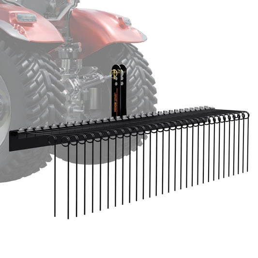 Tow Behind Landscape Rake 1.8m 32 Steel Tines 3 Point Hitch