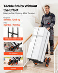 Stair Climbing Cart 100kg Folding Trolley 6 Wheels Telescoping