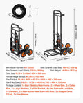 Stair Climbing Cart 100kg Folding Trolley 6 Wheels Telescoping