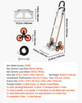 Stair Climber Cart 150kg Aluminum Folding Trolley 6 Wheels Dolly