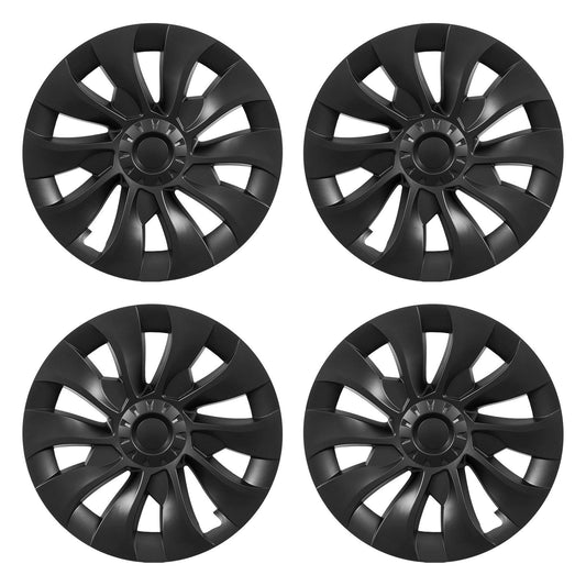 Tesla Model 3 18" Hubcaps Set 4 Wheel Covers Matte Black 2017-2023