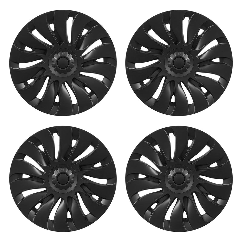 Tesla Model Y 19 Inch Hubcaps Set of 4 Matte Black Wheel Covers