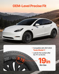 Tesla Model Y 19 Inch Hubcaps Set of 4 Matte Black Wheel Covers
