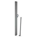 Retractable Side Awning, 160X300cm Aluminum Outdoor Privacy Screen, 280g Polyester Water-proof Retractable Patio Screen, UV 30+ Room Divider Wind Screen for Patio, Backyard, Balcony, Black