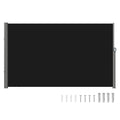 Retractable Side Awning 160x300cm Aluminium UV 30+ Black