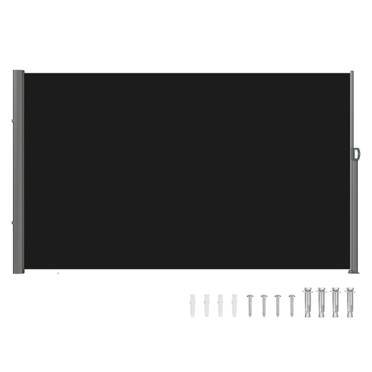 Retractable Side Awning 160x300cm Aluminium UV 30+ Black