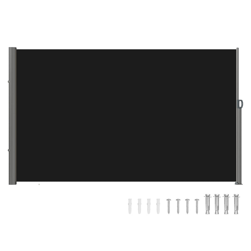 Retractable Side Awning 160x300cm Aluminium UV 30+ Black